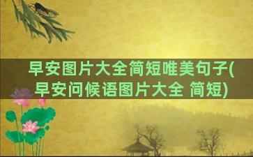 早安图片大全简短唯美句子(早安问候语图片大全 简短)